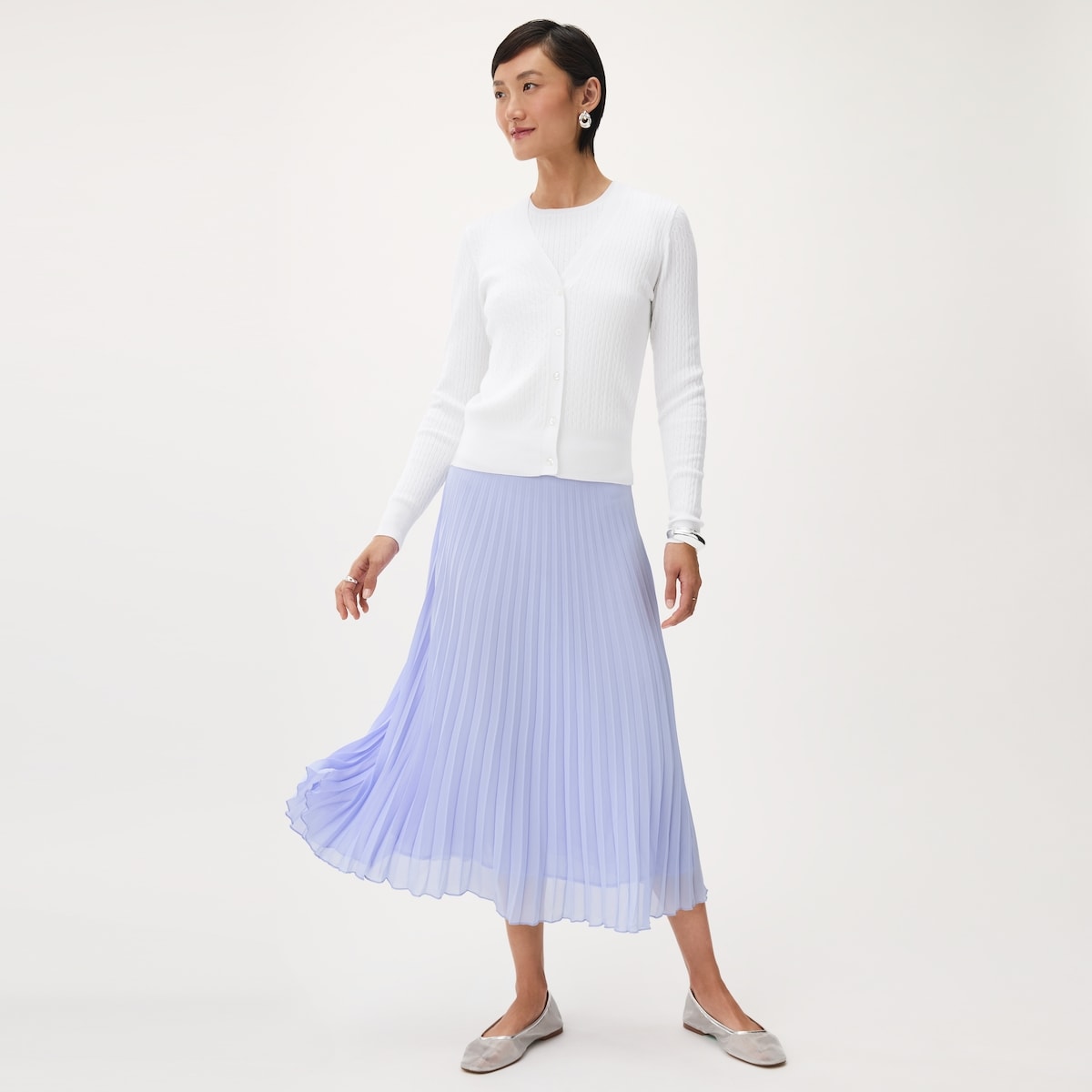 Pleated Midi Skirt - Lavender