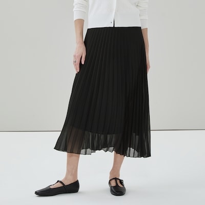 Pleated Midi Skirt - JF Black