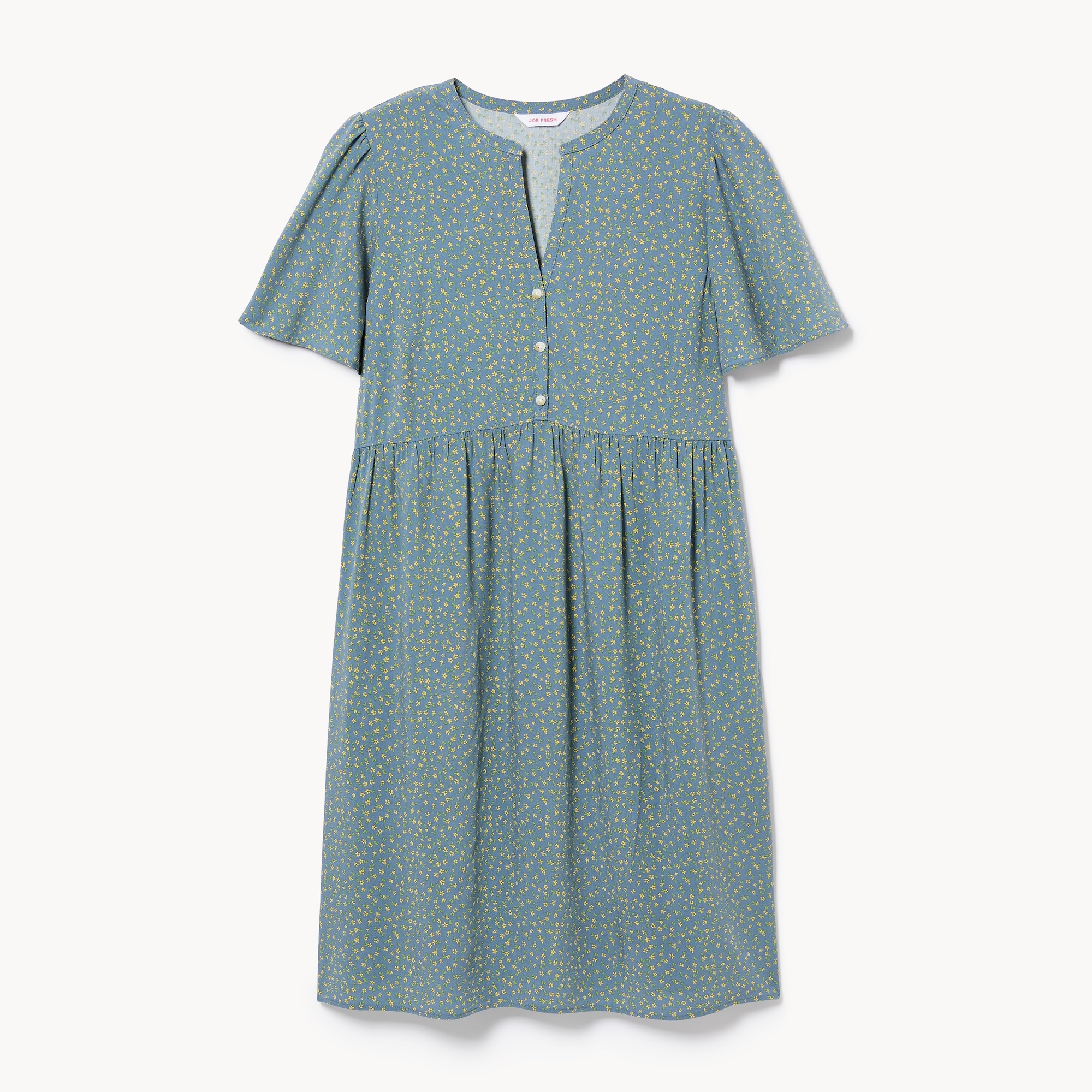 Flutter Sleeve Dress in Blue from Joe Fresh