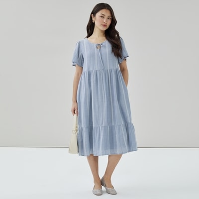 Joe Fresh Flutter Sleeve Tiered Midi Dress 1 ea, $49.00/1ea