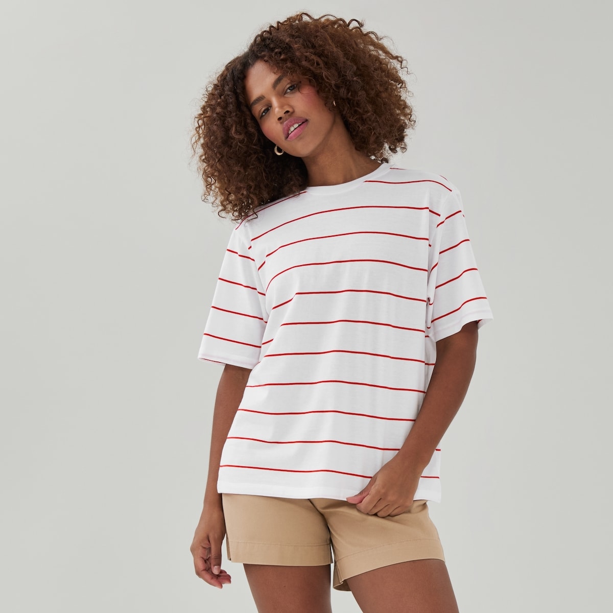 Oversized Striped Cotton T-Shirt