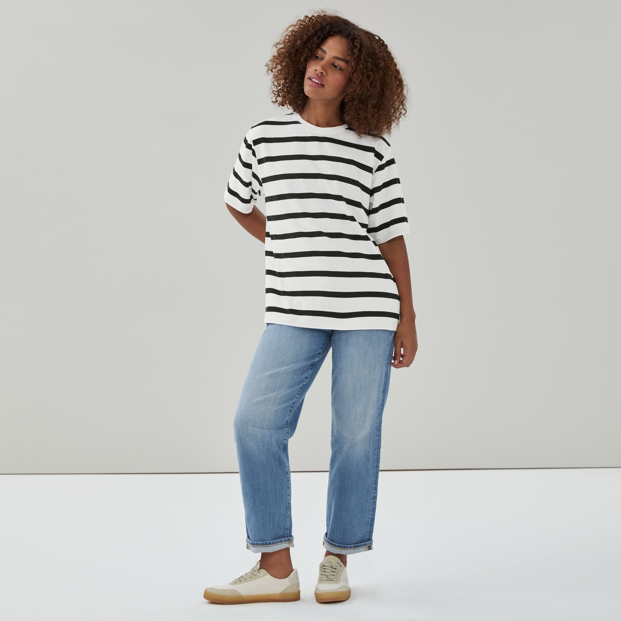 Oversized Striped Cotton T-Shirt