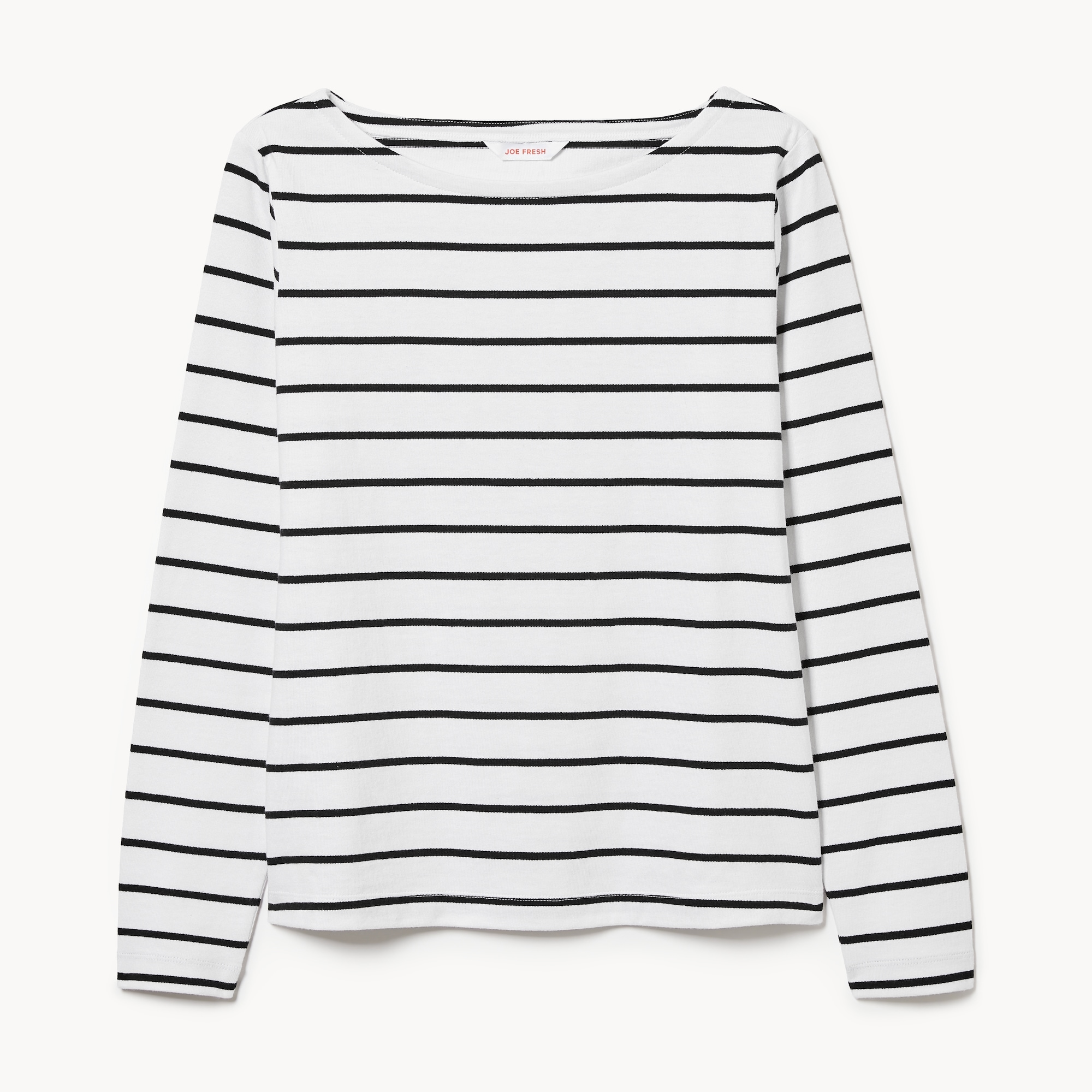 Boat Neck Long Sleeve in White from Joe Fresh