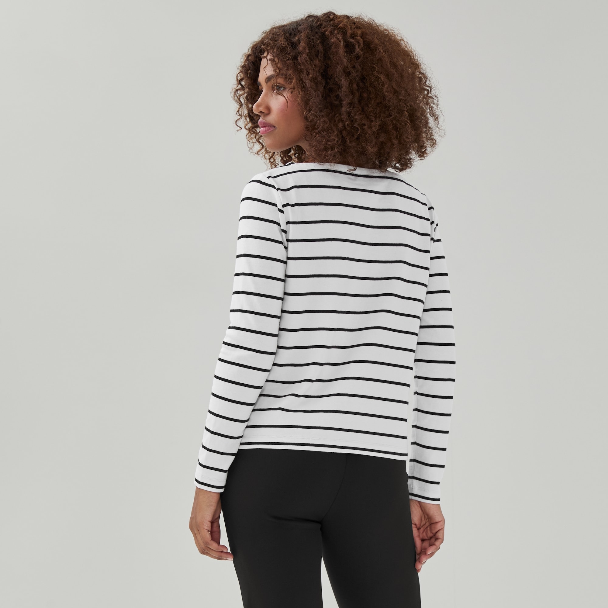 Boat Neck Long Sleeve in White from Joe Fresh