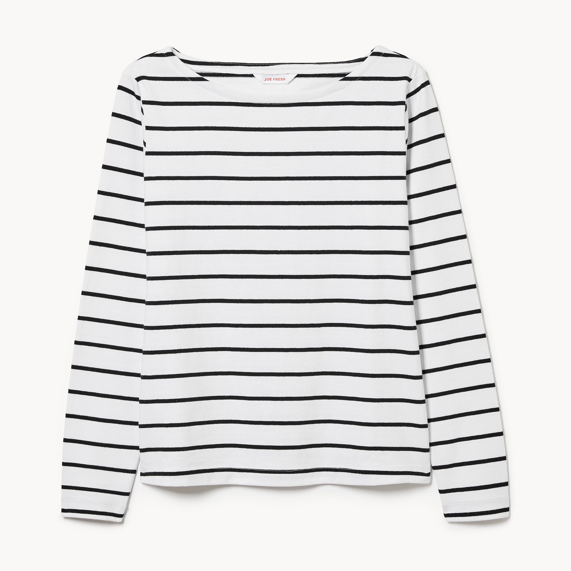 Boat Neck Long Sleeve in White from Joe Fresh