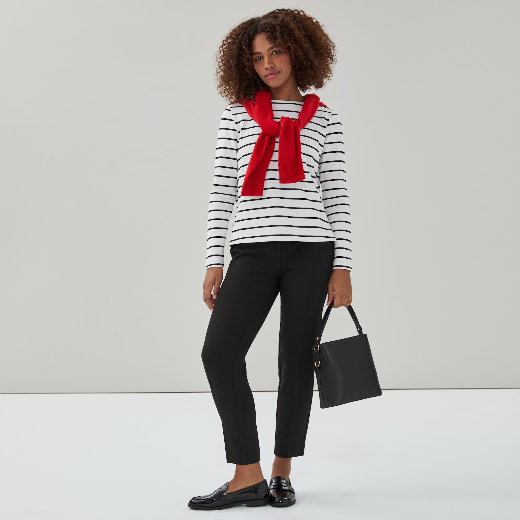 Boat Neck Long Sleeve in White from Joe Fresh