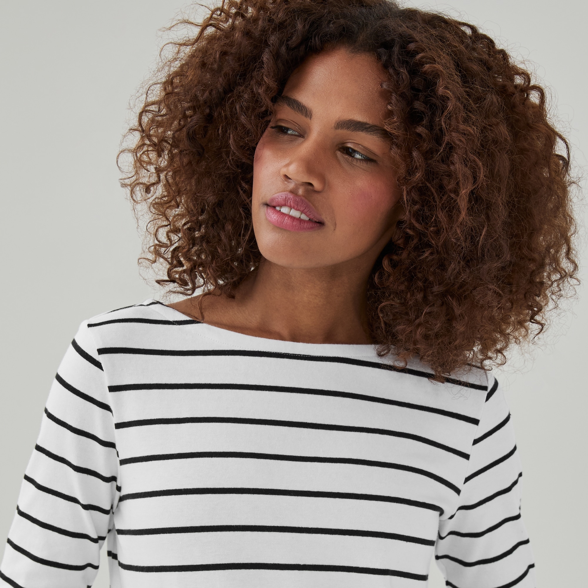 Boat Neck Long Sleeve in White from Joe Fresh