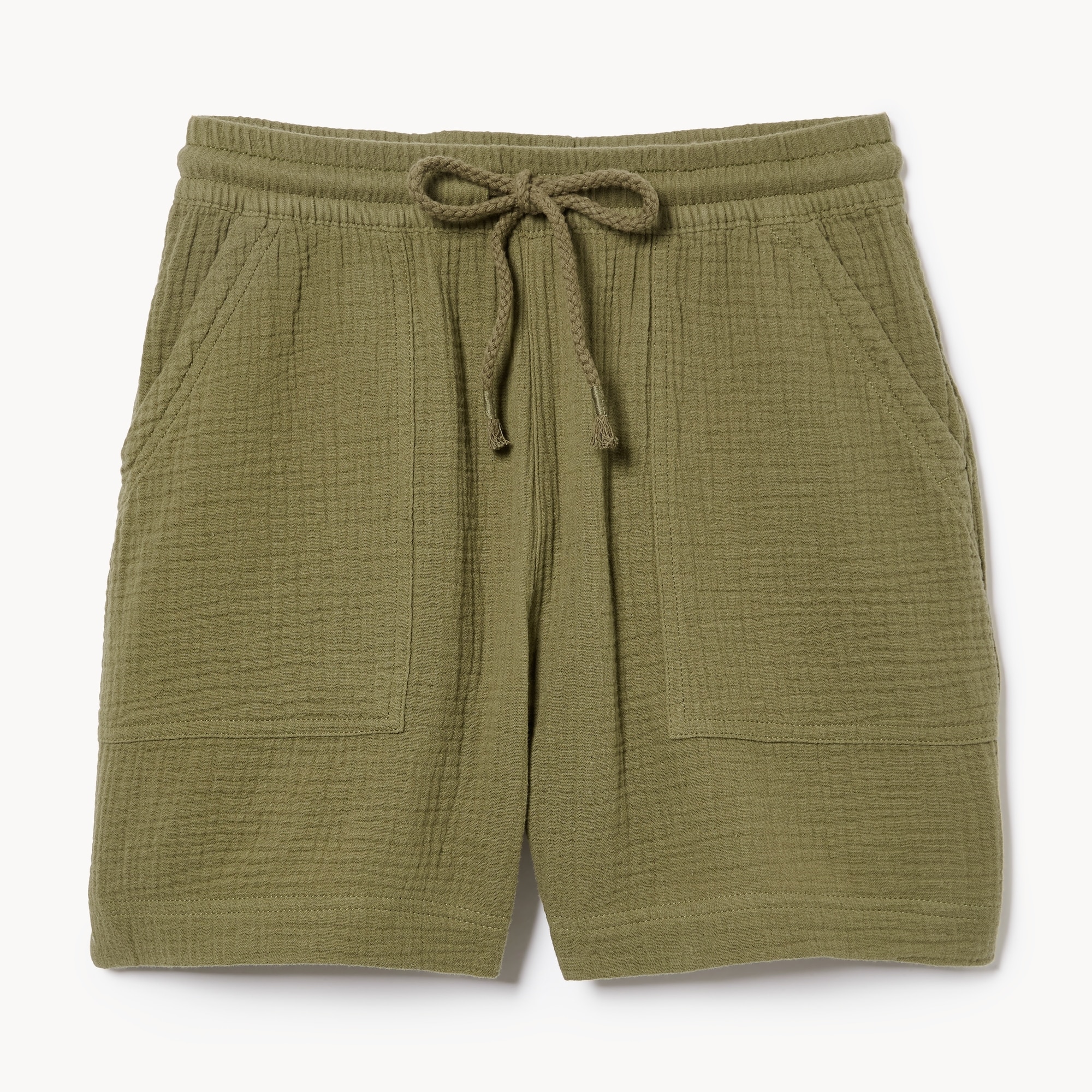 Crinkle Gauze Pull-On Short in Olive from Joe Fresh