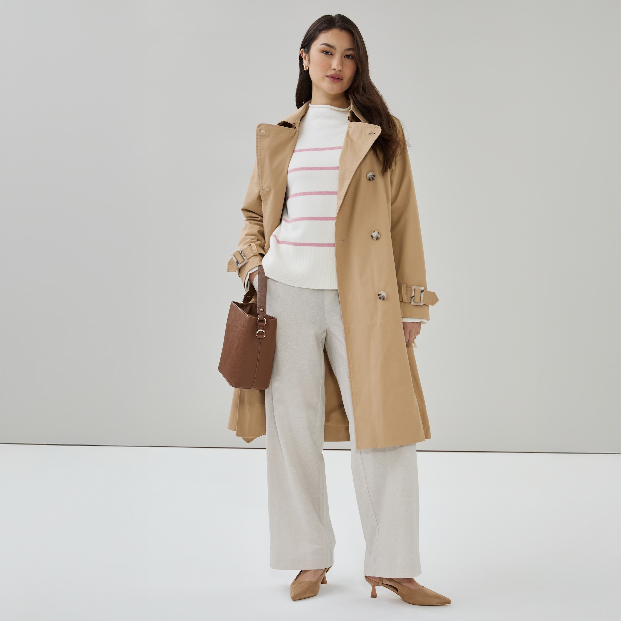 Trench Coat in Light Camel from Joe Fresh