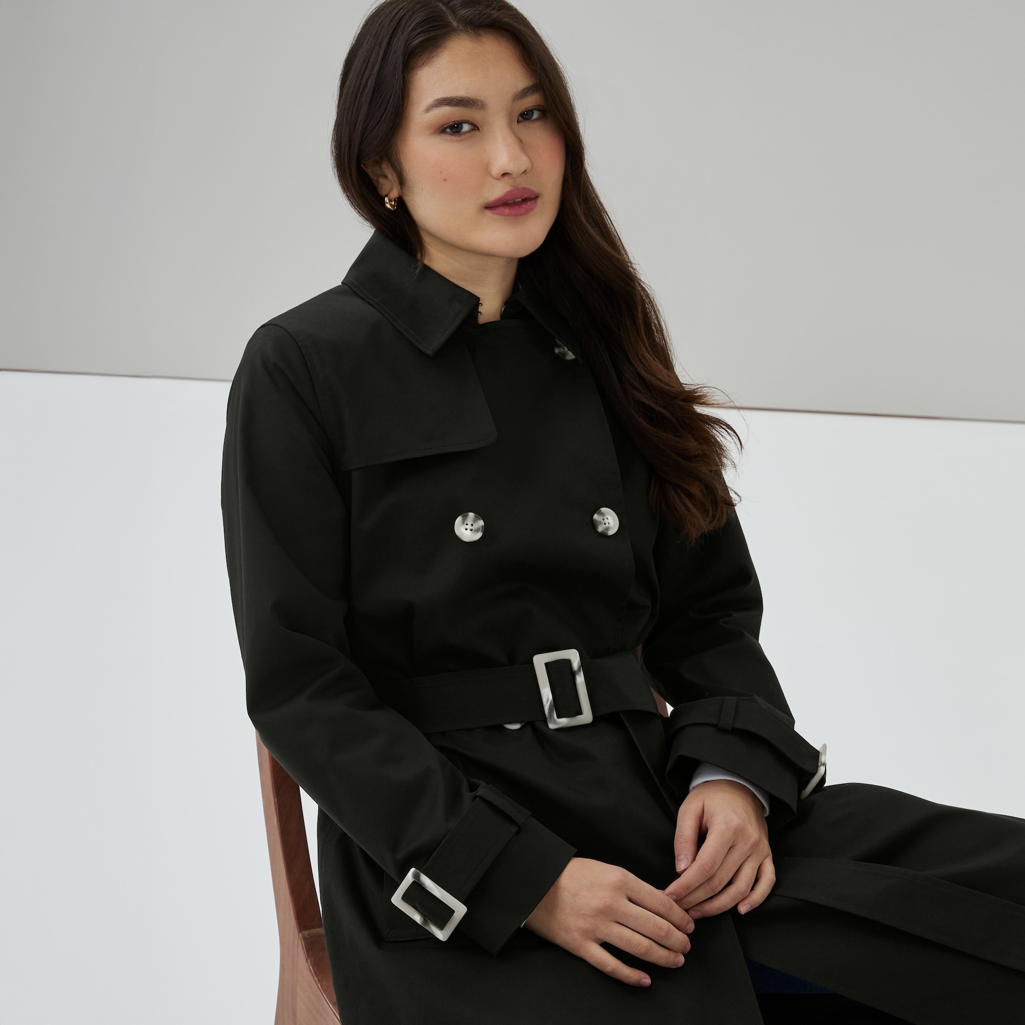 Trench Coat in JF Black from Joe Fresh