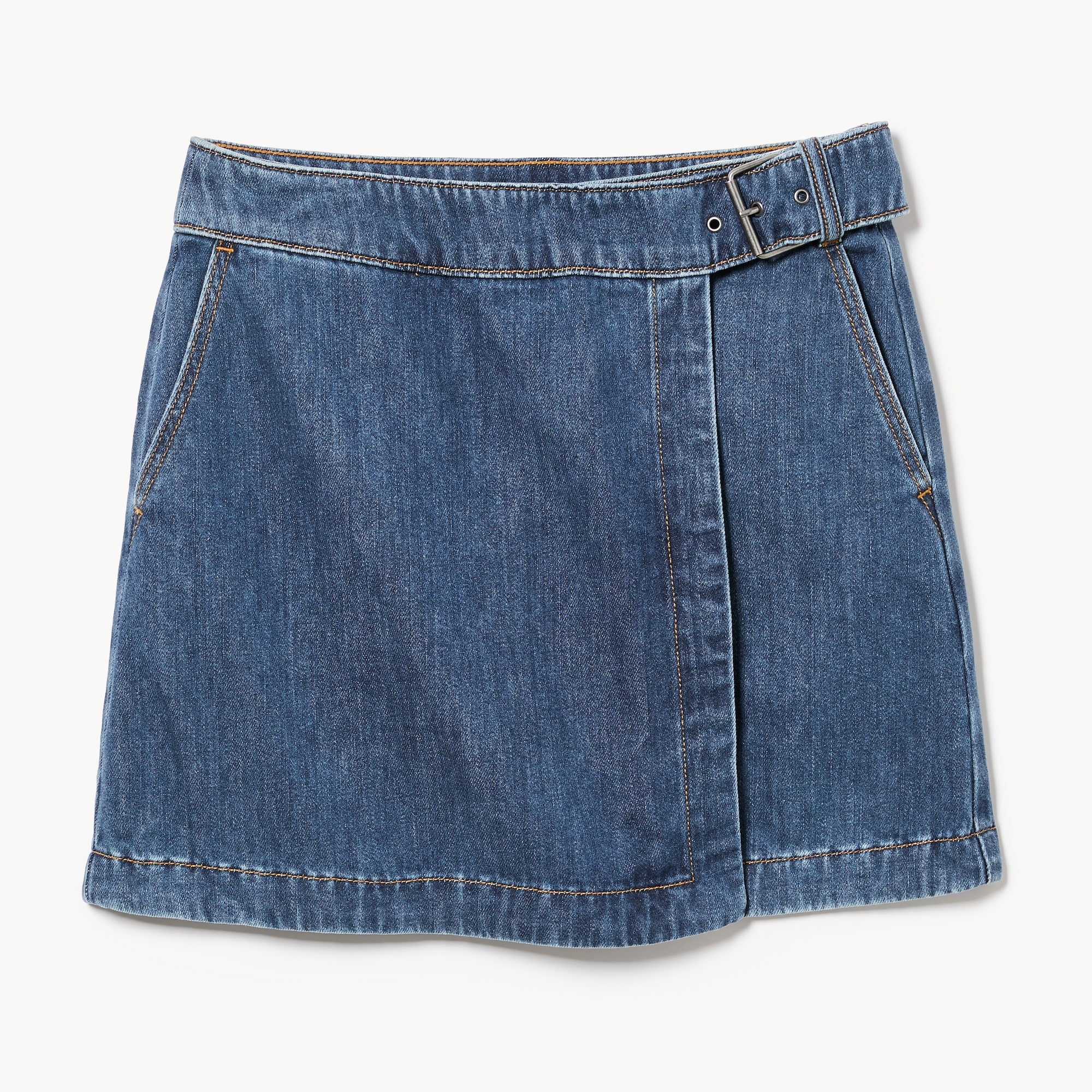 Denim Wrap Mini Skirt in Dark Wash from Joe Fresh