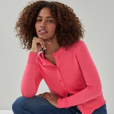 Crewneck Cardigan - Pink