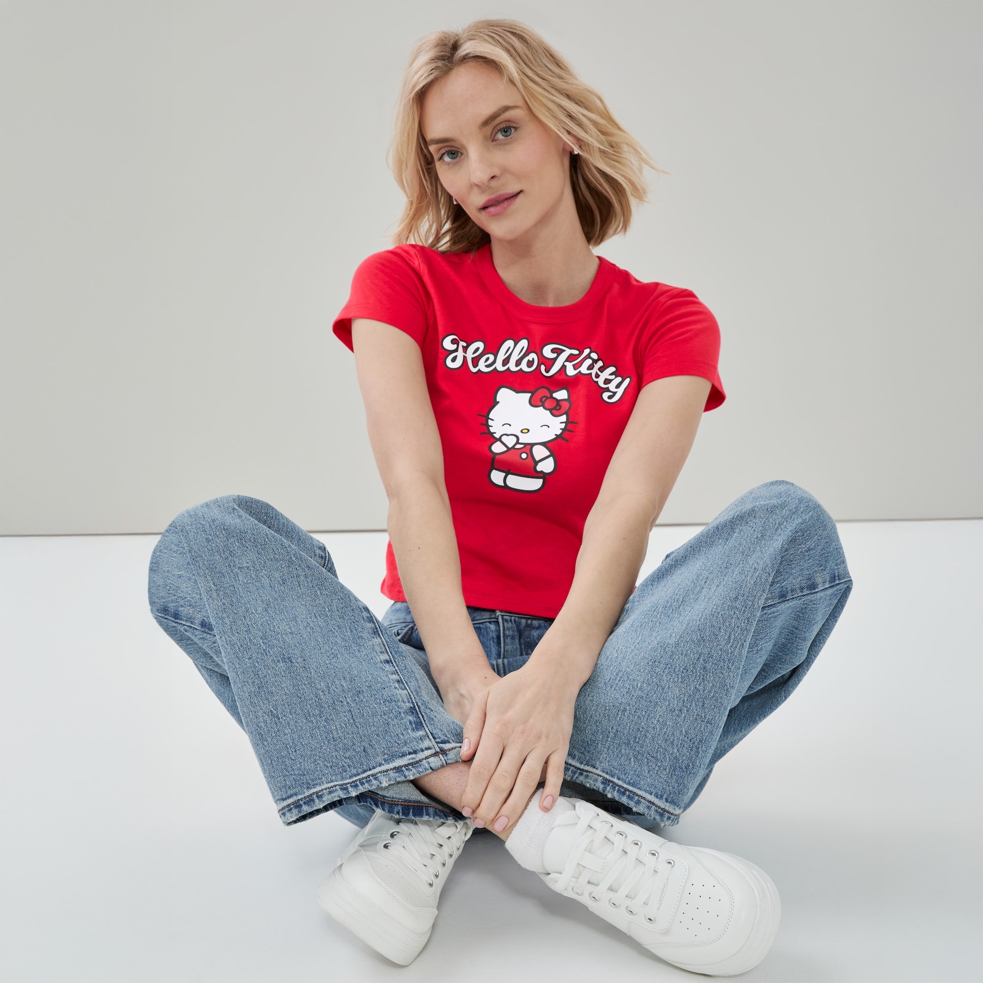 T-shirt NEXT Hello Kitty Rouge Manches Longues - Occasion Très Bon état