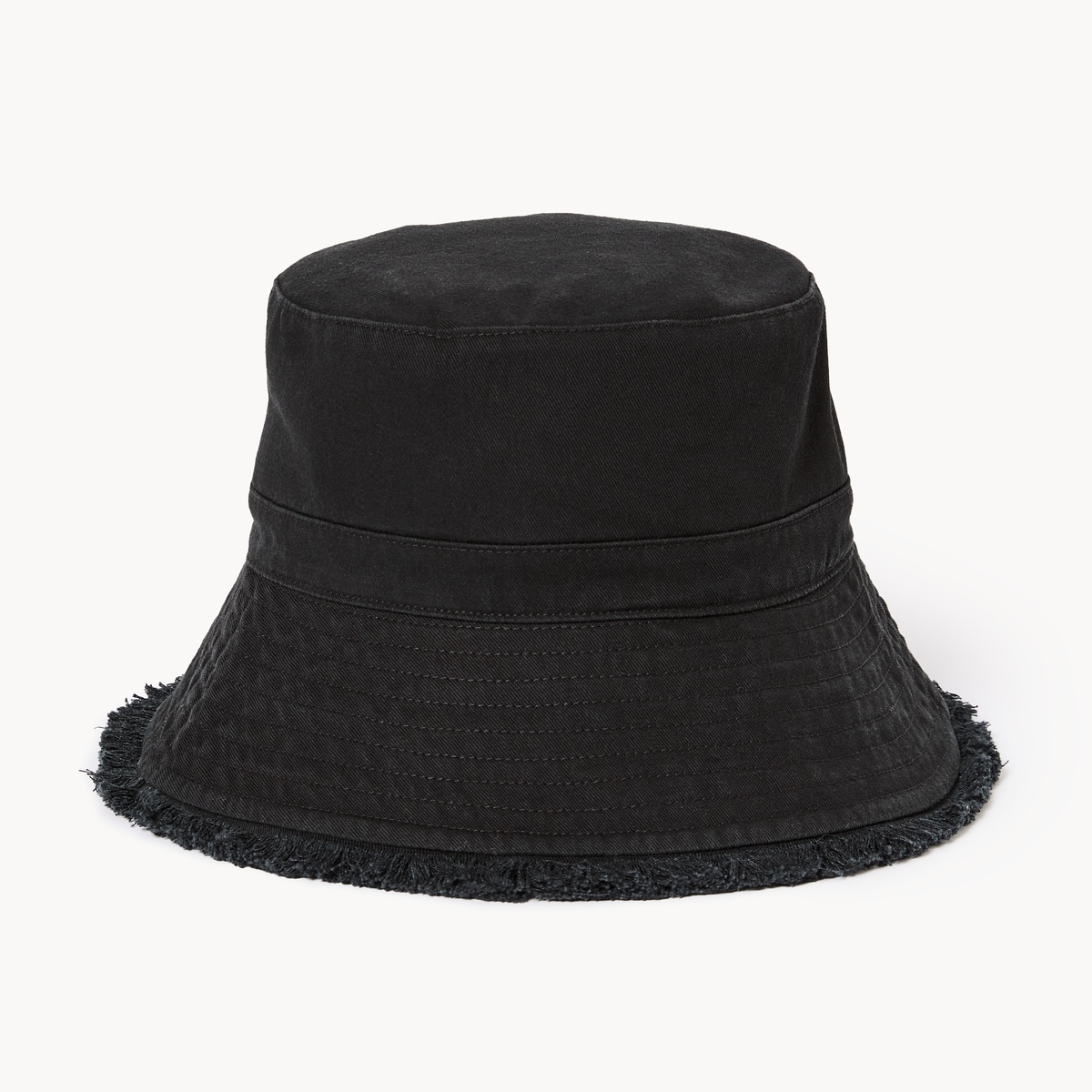 Chapeau de pche  bord brut - Noir
