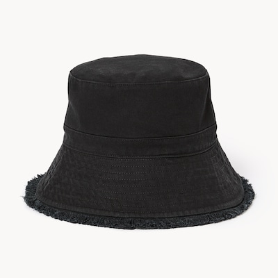 Raw Edge Bucket Hat - Black
