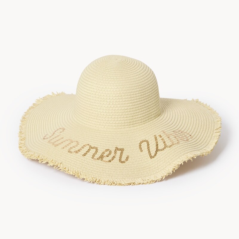 Chapeau De Paille PGA Tour 2015 – Taille S/M, Bord Large, Beige/rose, Neuf Avec étiquette
