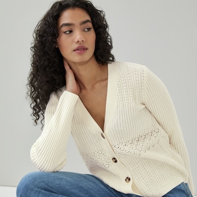Pointelle Cardigan - Off White
