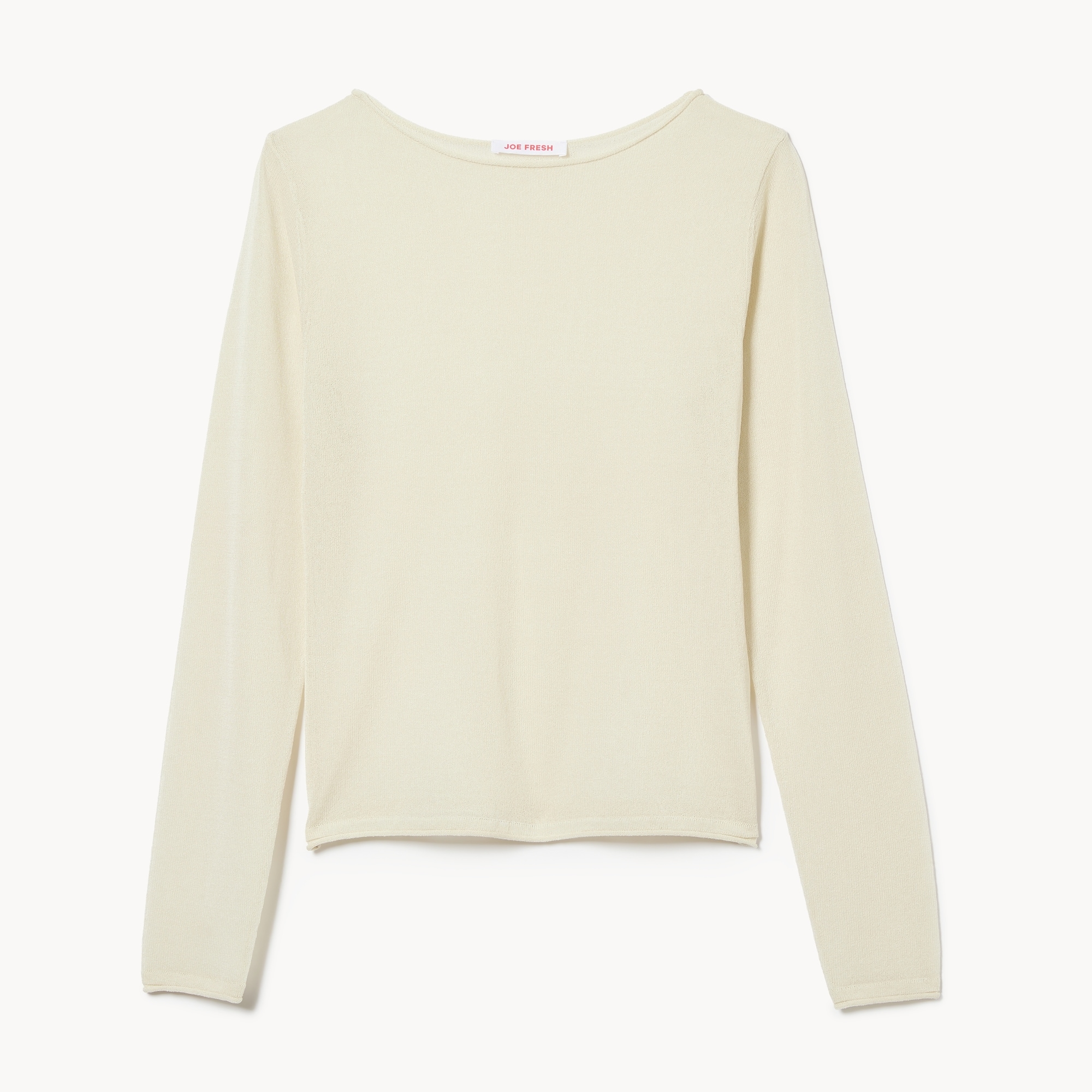 Sheer Long Sleeve Top in Off White from Joe Fresh