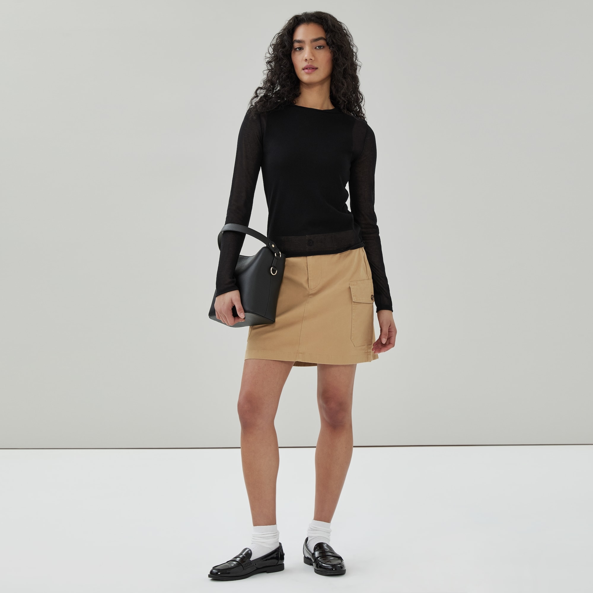 Sheer Long Sleeve Top in JF Black from Joe Fresh