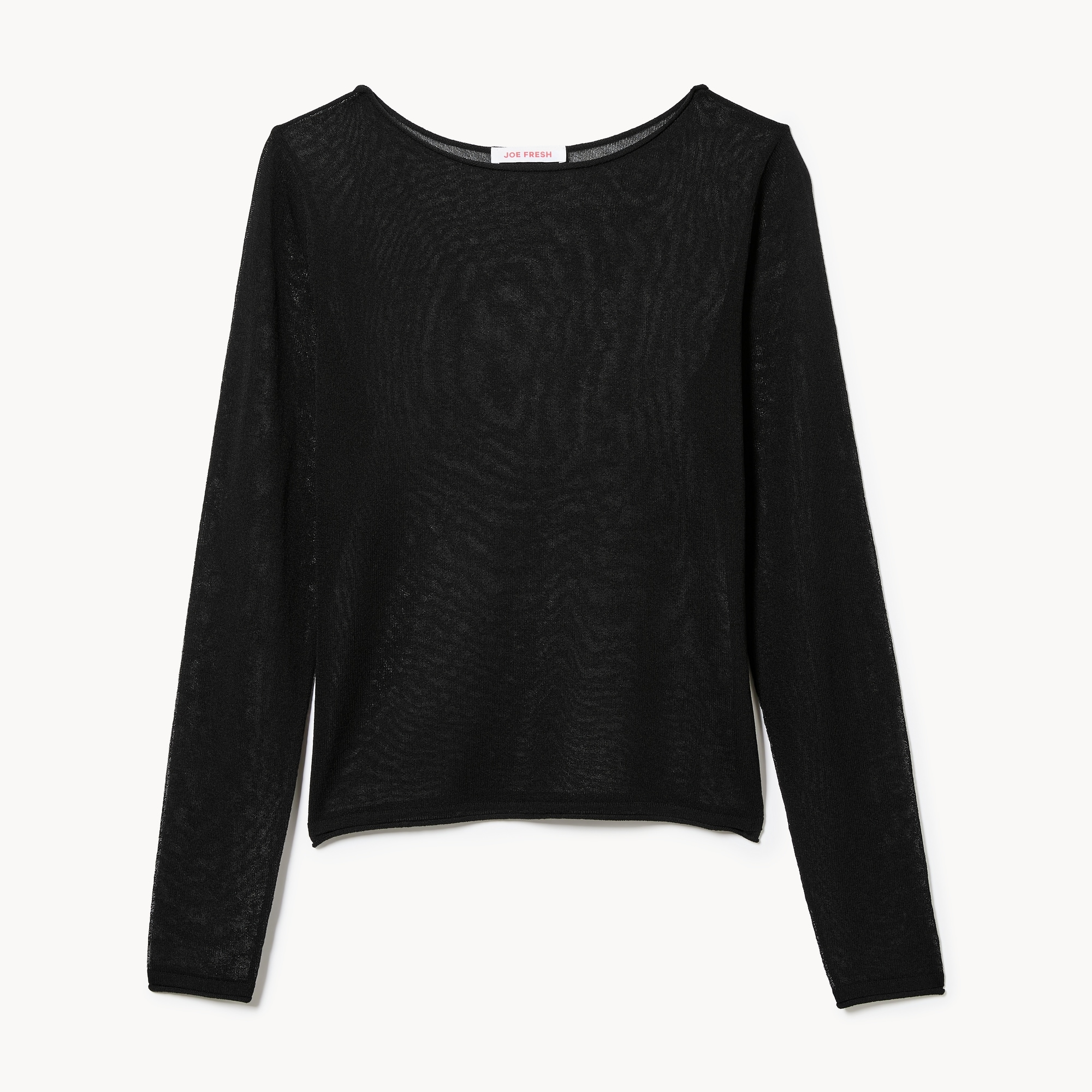 トップス Sio Seoul sioseoul Long Sleeve Top Black Sheer Long Sleeve Top in JF Black from Joe Fresh