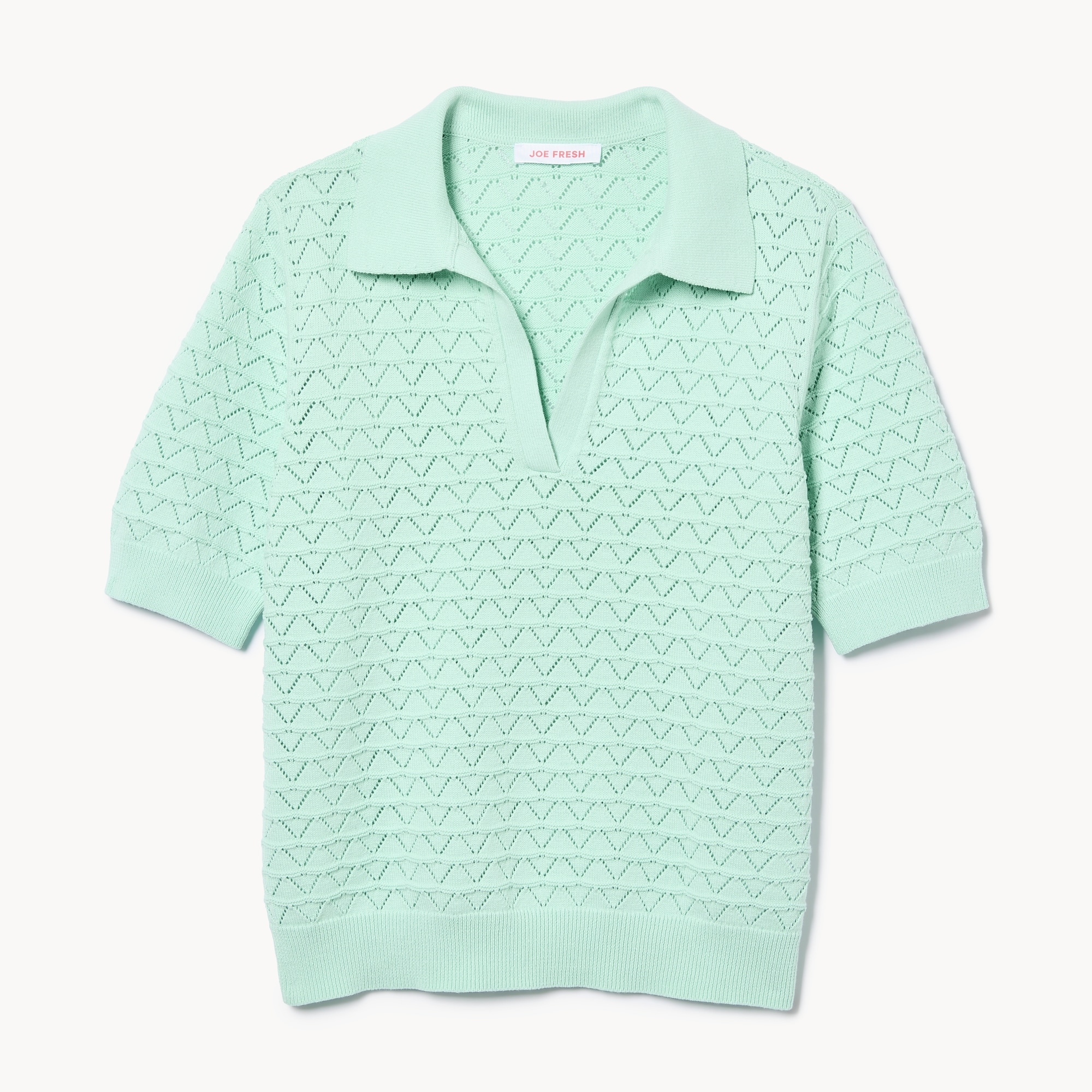 Novelty Polo in Aqua from Joe Fresh