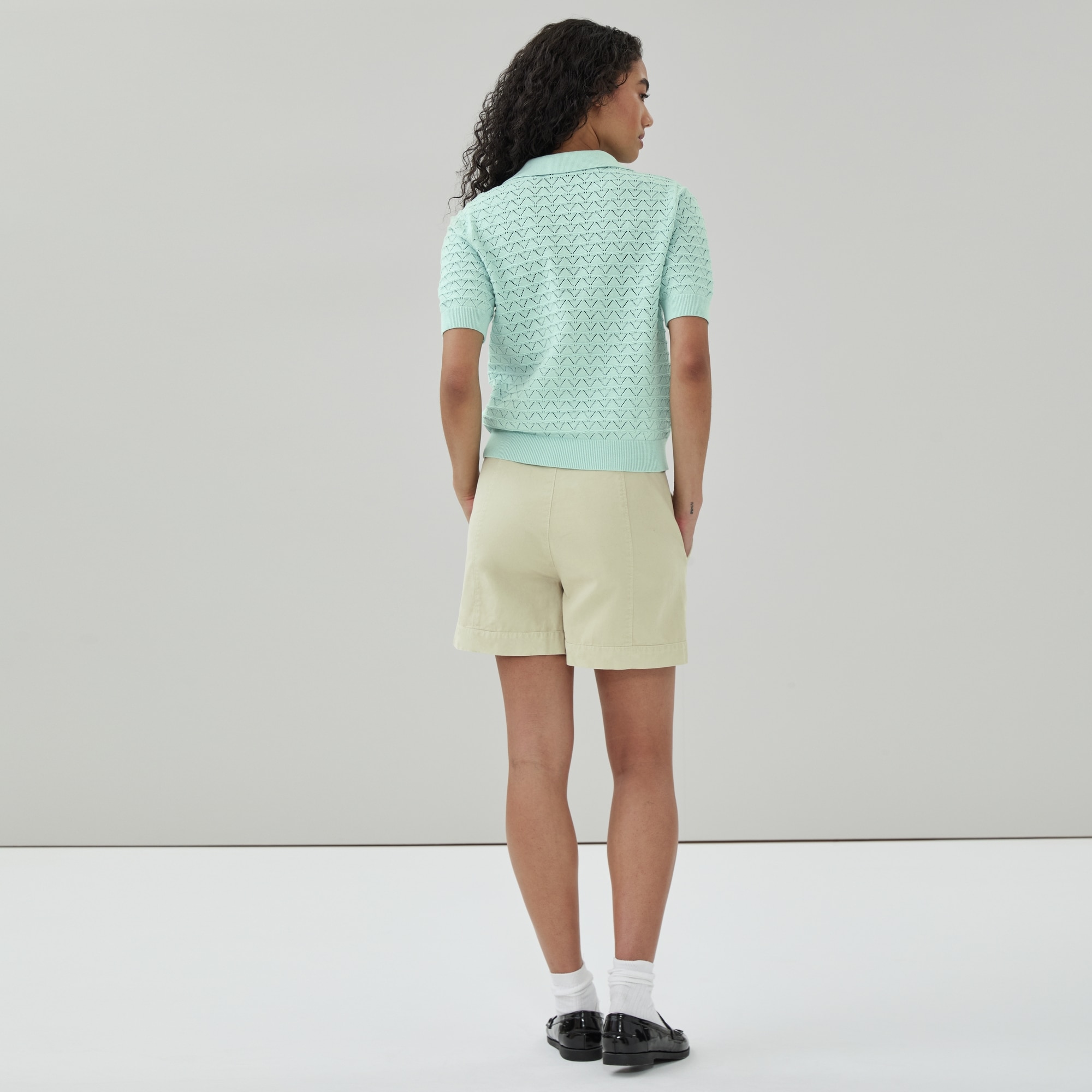 Novelty Polo in Aqua from Joe Fresh