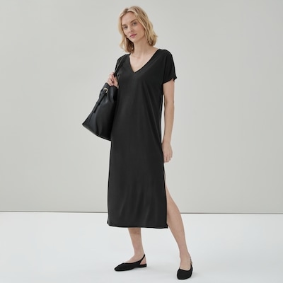 Robe usée à manches courtes - Noir JF