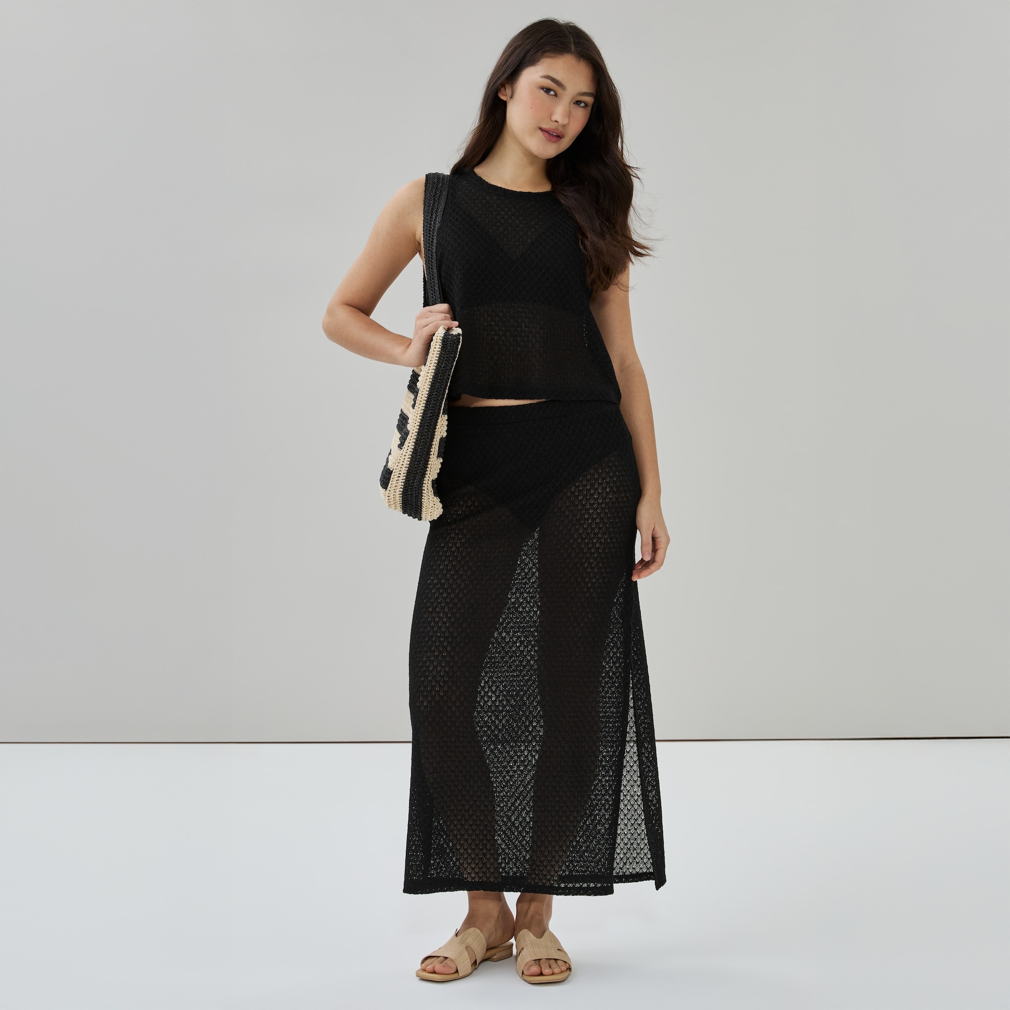 Crochet Cover-Up Maxi Skirt