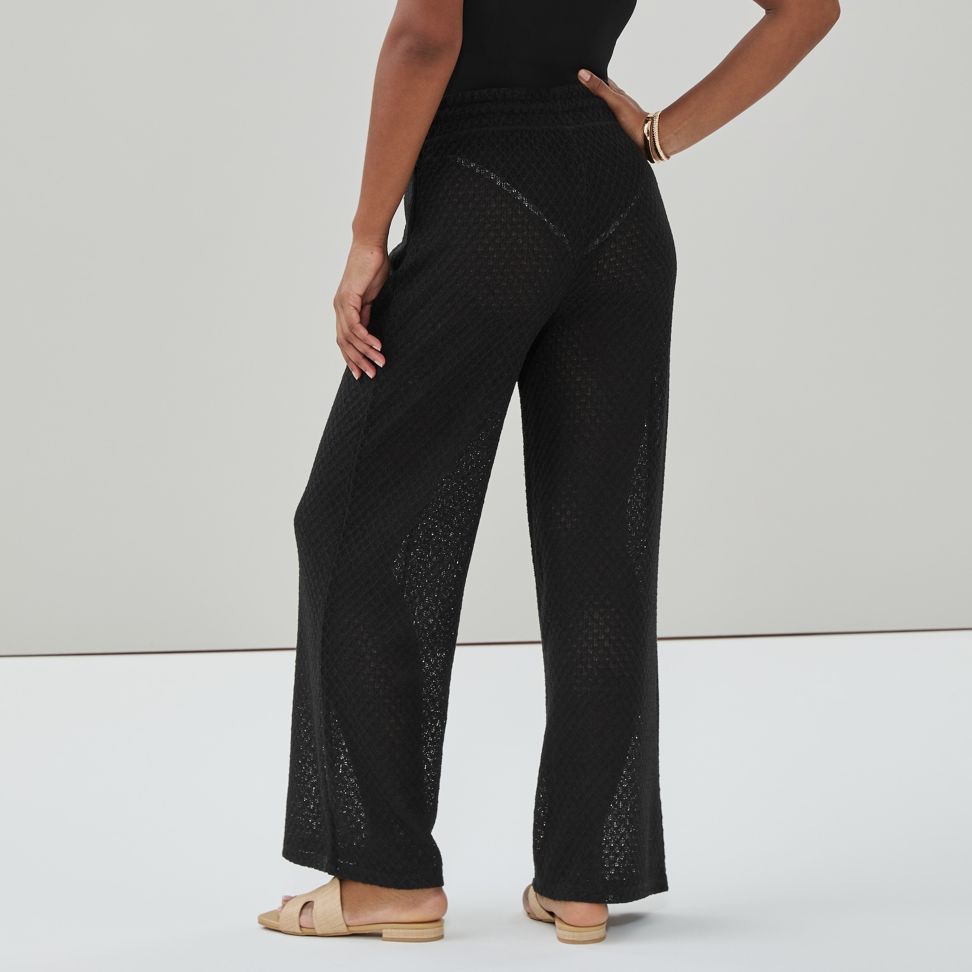 Crochet Coverup Pant in Black from Joe Fresh