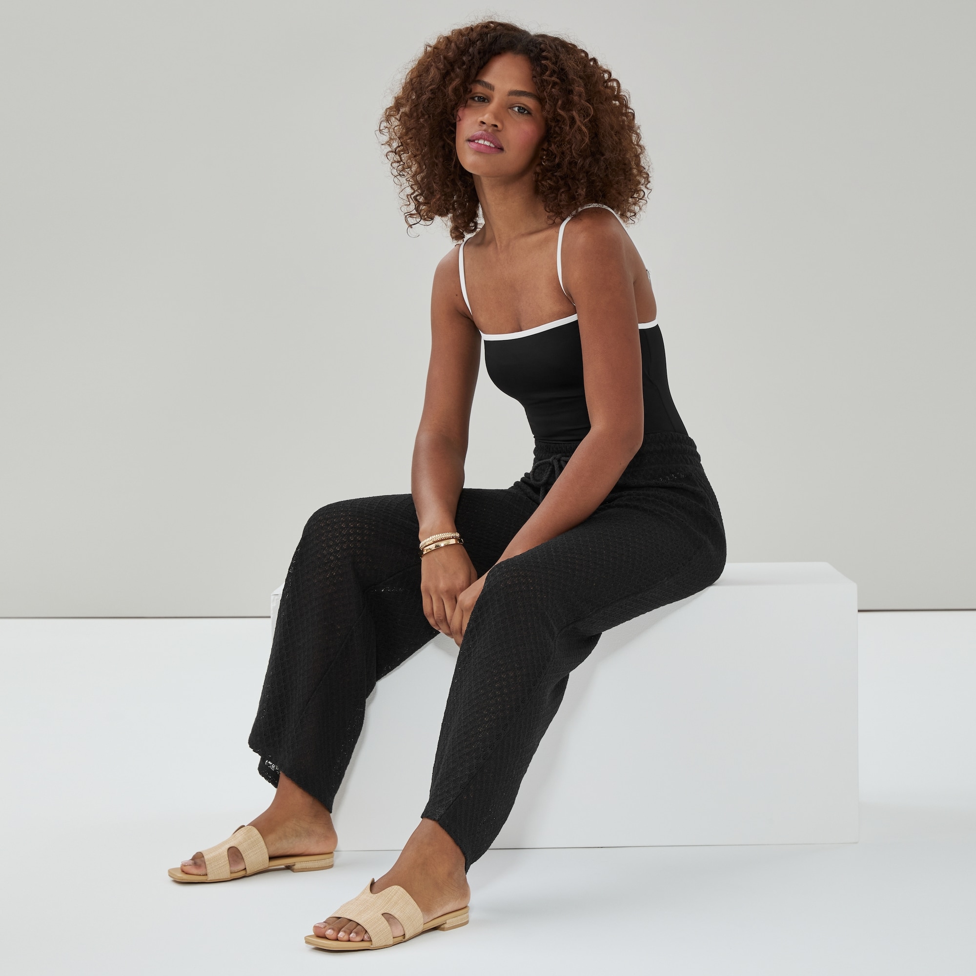 Crochet Coverup Pant in Black from Joe Fresh
