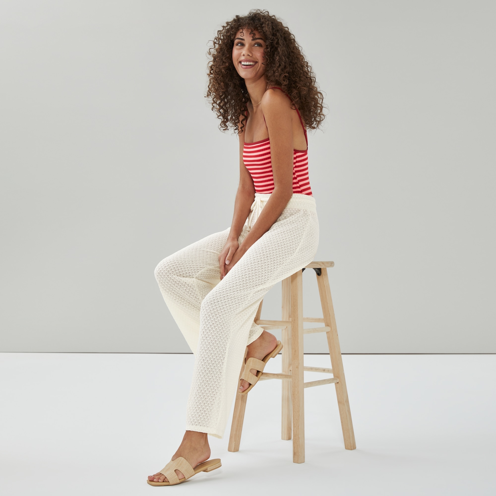 Crochet Coverup Pant in Off White from Joe Fresh