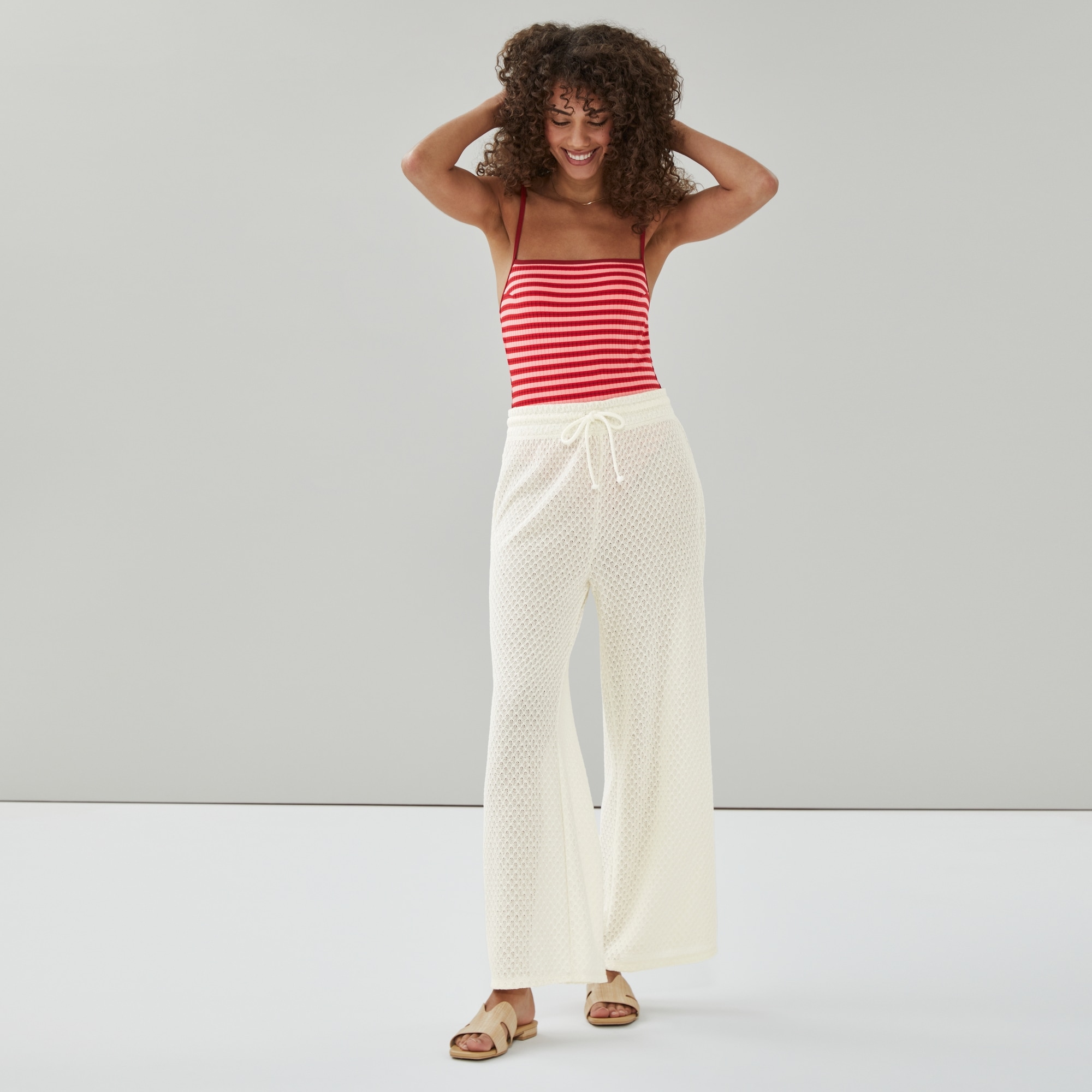 Crochet Coverup Pant in Off White from Joe Fresh