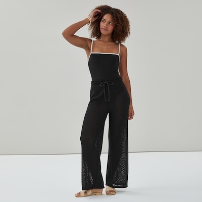 Crochet Coverup Pant - Black