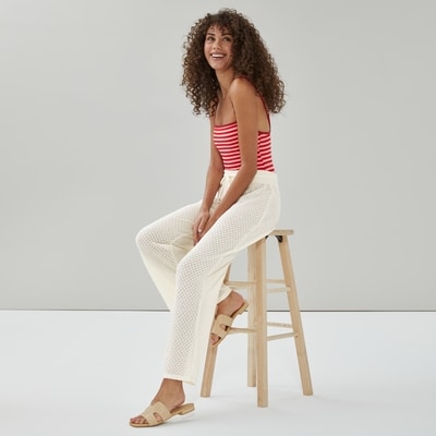 Crochet Coverup Pant - Off White