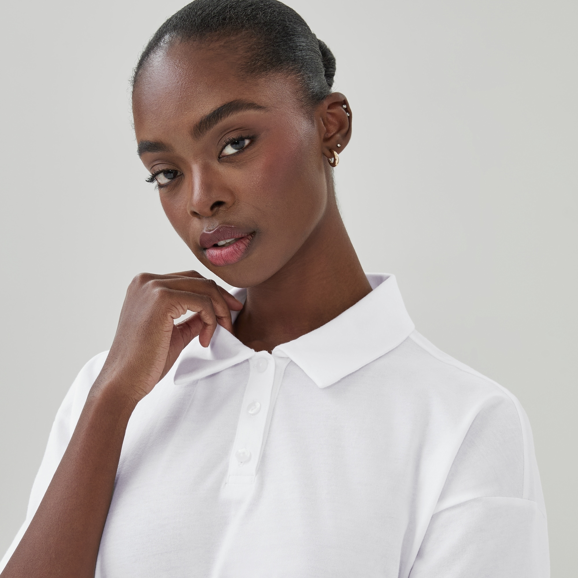 Premium Boxy Polo in Bright White from Joe Fresh
