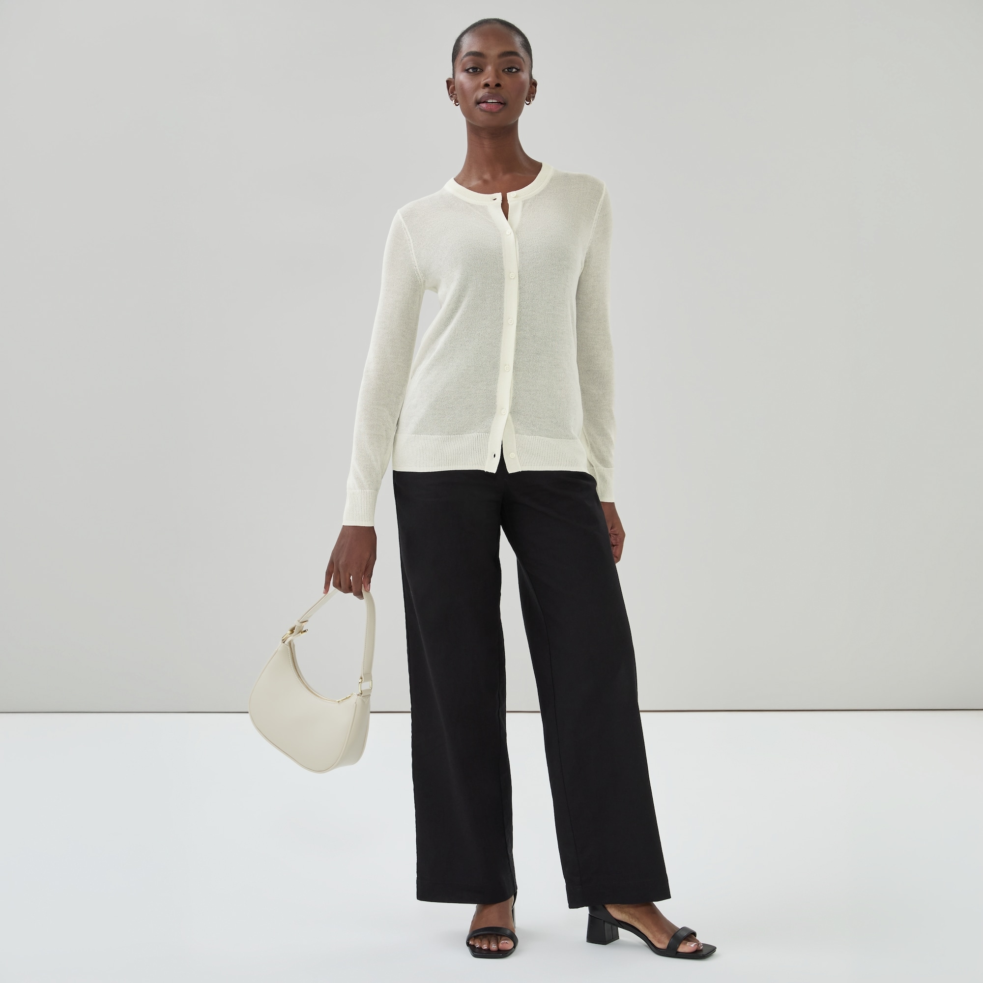Sheer Cardigan in Off White from Joe Fresh
