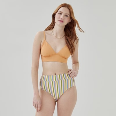 Pull On Bikini Top - Pastel Orange