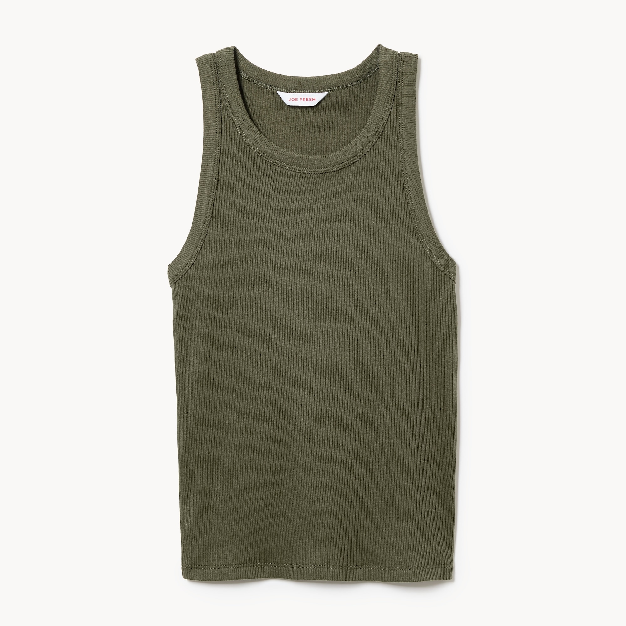 Ribbed Tank Top in Dark Olive from Joe Fresh