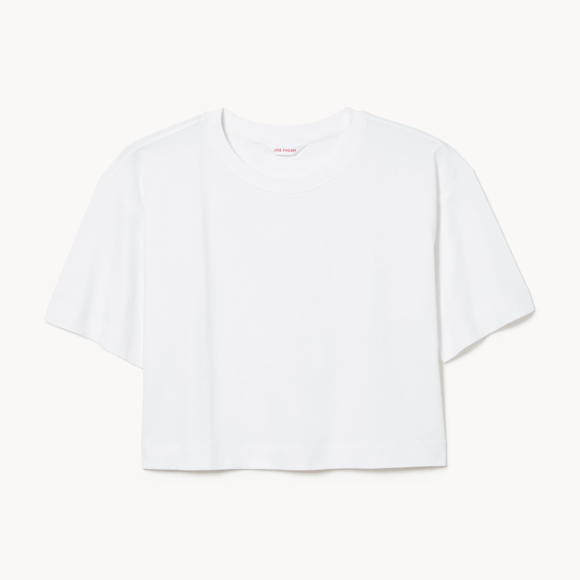 Premium Cropped T-Shirt in Bright White from Joe Fresh