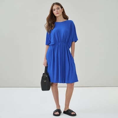 Dolman Sleeve Dress - Blue
