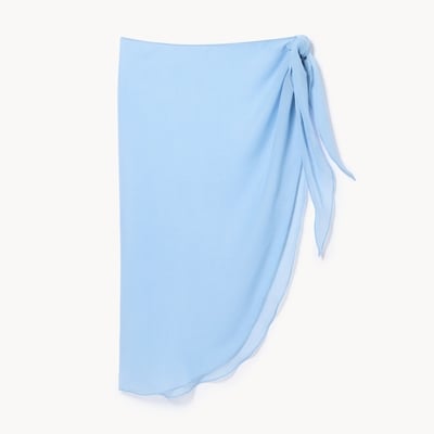 Woven Sarong Cover-Up - Light Blue