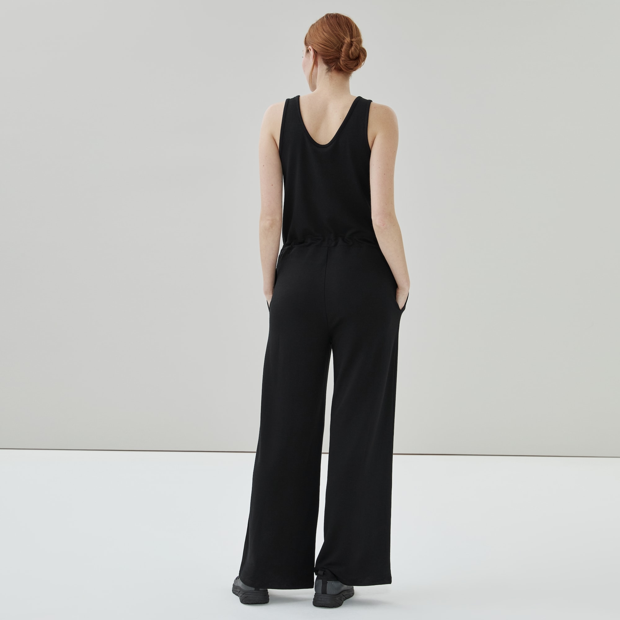 Women+ Active Micro French Terry Jumpsuit in Black from Joe Fresh