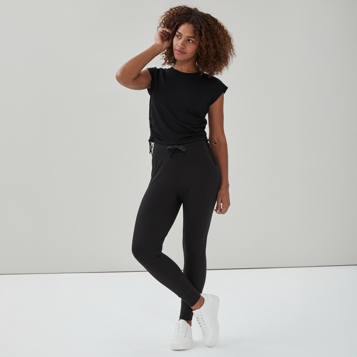 Micro French Terry Cropped T-Shirt - Black