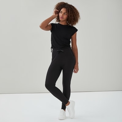 Micro French Terry Cropped T-Shirt - Black