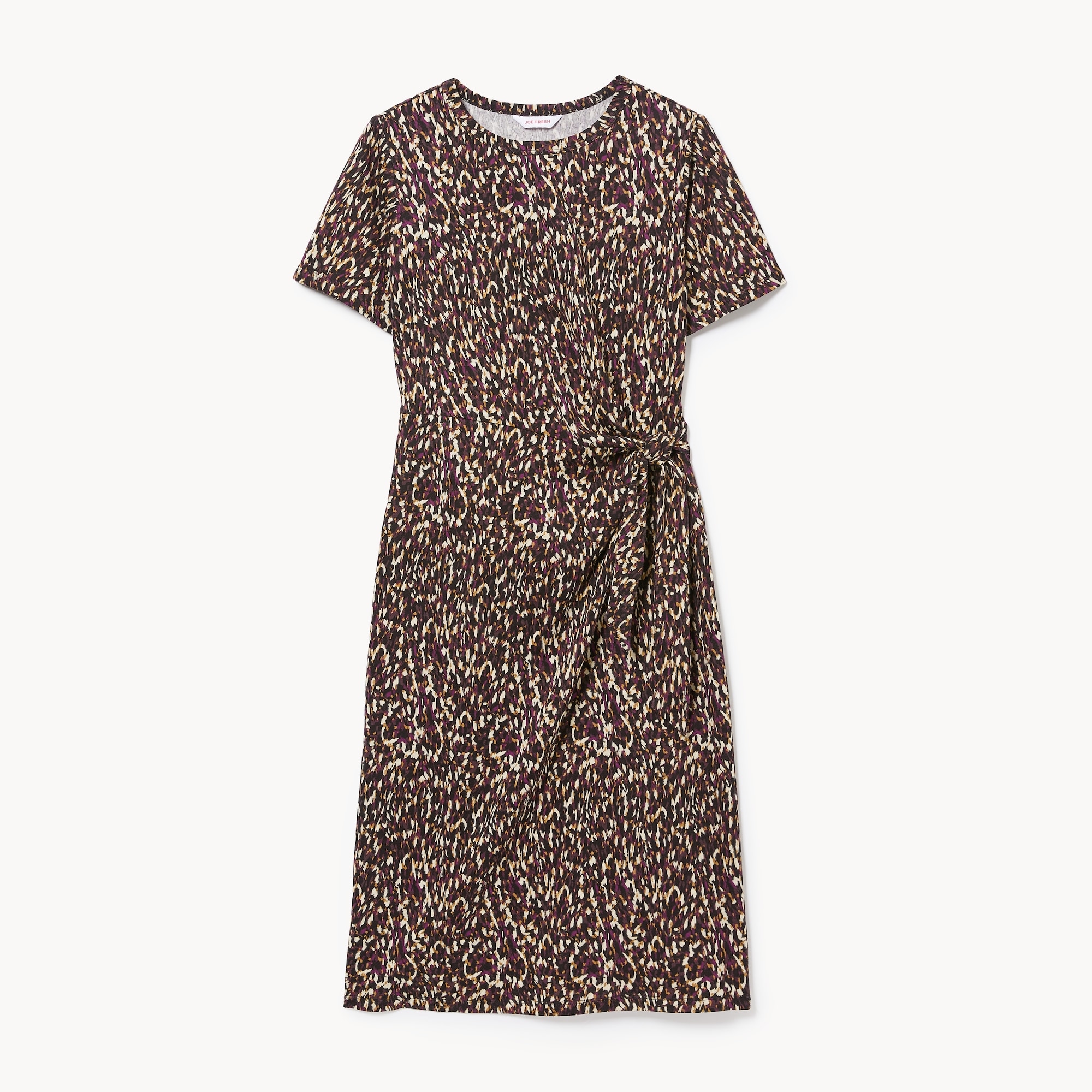 Robe midi imprimée avec attache