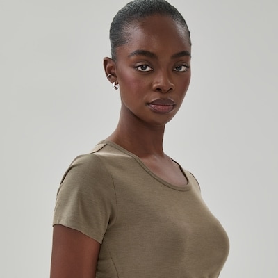 Fitted T-Shirt - Khaki Brown