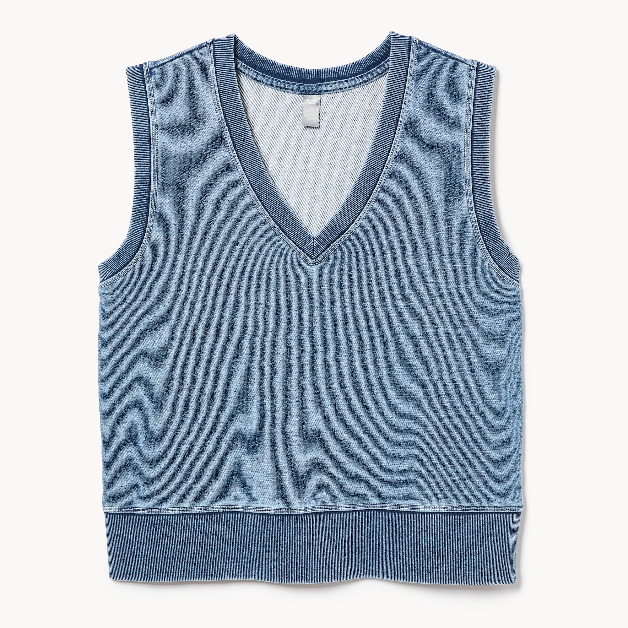 Active French Terry Denim Vest in Blue from Joe Fresh