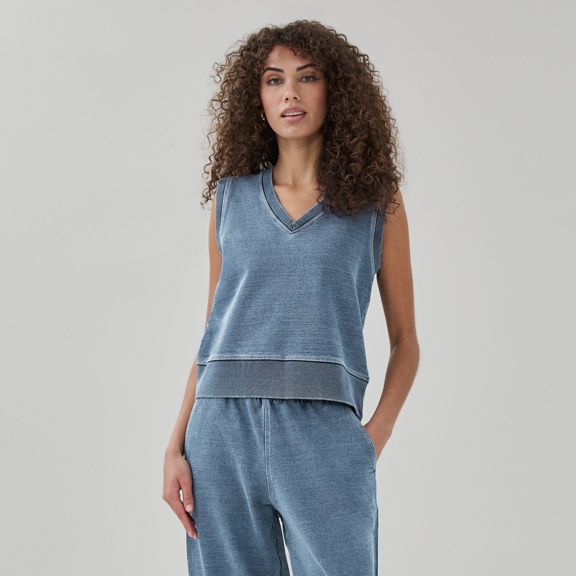 Active French Terry Denim Vest