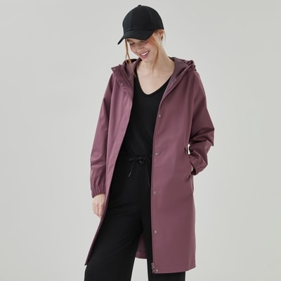 Imperméable midi à capuchon - Bourgogne Pâle