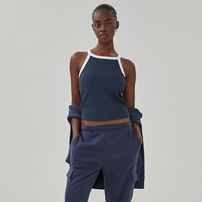 Cropped Tank Top - Dark Navy